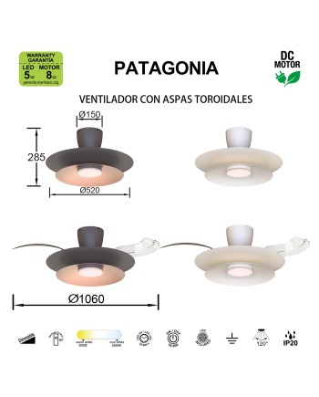 PATAGONIA * PLAFÓN / VENTILADOR  - BLANCO